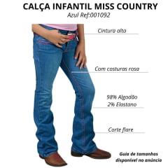 Calça Infantil Feminina Miss Country Jeans Pink Ref: 001092