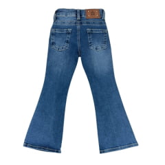 Calça Infantil República Caipira Jeans Nina Stonada Com Pedras Coloridas Flare Ref.2049