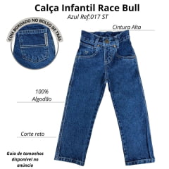 Calça Infantil Tradicional Race Bull Stone Ref:017ST