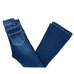 Calça Infantil West Dust Jeans Azul Escuro Mix Bootcut  Com Detalhes De Strass E Bordado Ref:CL30347