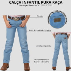 Calça Infanto Juvenil Feminina Pura Raça Destroyed Reta Ref:07.0275.000022