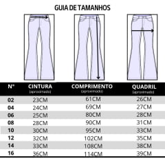 Calça Infantil Feminina PRB Flare Preta Com Bordado Rosa Nos Bolsos - REF:1629