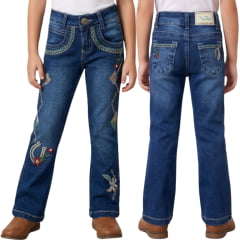 Calça Infantil Feminina Race Bull Stone Bordado REF:037.ST Calça Infantil Feminina Race Bull Stone Bordado REF:037.ST