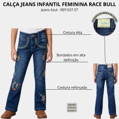 Calça Infantil Feminina Race Bull Stone Bordado REF:037.ST