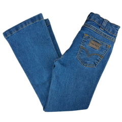 Calça Jeans Infantil Menina Pura Raça Azul Médio Country Premium Bootcut - Ref.07-0275-000014