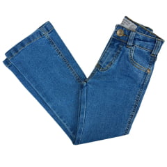 Calça Jeans Infantil Menina Pura Raça Azul Médio Country Premium Bootcut - Ref.07-0275-000014