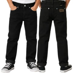 Calça Infantil Masculina Wrangler 13M Elastic Waist Preta - REF:13MSKBKUN Calça Infantil Masculina Wrangler 13M Elastic Waist Preta - REF:13MSKBKUN