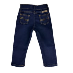 Calça Masculina Infantil Baby Ranch Jeans Azul Escuro Amaciado Reta Ref:1003/2003