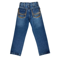 Calça Infantil Laço Forte Masculina 100% Algodão Escura Ref:1731