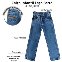 Calça Infantil Laço Forte Masculina 100% Algodão Média Ref:1730