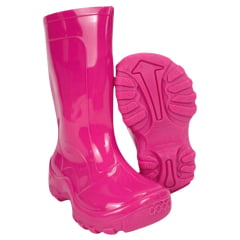 Bota Galocha Infantil Calfor Pampeana Nieve Rosa Ref. INF014