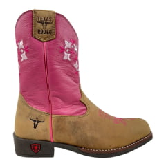 Bota Infantil Texas Rodeo - Feminina Crazy Mostarda / Pink