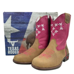 Bota Infantil Texas Rodeo - Feminina Crazy Mostarda / Pink