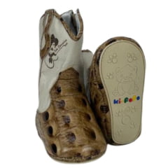 Bota Texana Infantil Ki Fofo Country Baby Couro Ref. 1800