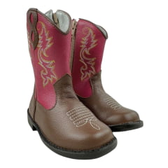 Bota Texana Infantil Ki-Fofo Marrom com Pink