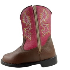 Bota Texana Infantil Ki-Fofo Marrom com Pink