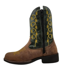 Bota Texana Infantil Texas Rodeo - Fóssil Verde - Ref. tr362