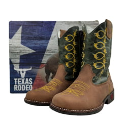 Bota Texana Infantil Texas Rodeo - Fóssil Verde - Ref. tr362