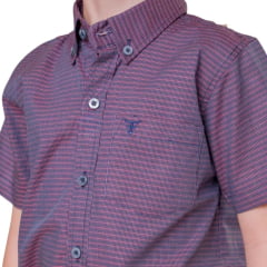 Camisa Infantil Texas Farm Mini Teen Manga Curta Xadrez Roxo/Azul CACMINI011-CACTEEN011