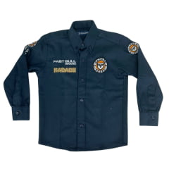 Camisa Infantil Bordada Radade Fast Bull Brands Azul Marinho Ref:3198