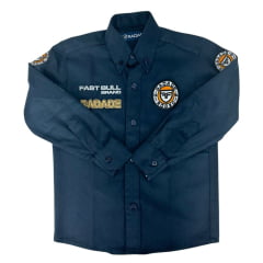 Camisa Infantil Bordada Radade Fast Bull Brands Azul Marinho Ref:3198