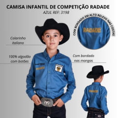 Camisa Infantil De Competição Radade Fast Bull Brands Azul Ref:3198