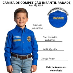 Camisa Infantil Bordada Radade Fast Bull Brands Azul Ref:3198