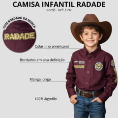 Camisa Infantil Radade Fast Bull Brands Bordô Ref:3197