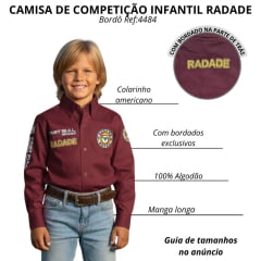 Camisa Infantil Bordada Radade Fast Bull Brands Bordô Ref:4484
