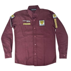 Camisa Infantil Bordada Radade Fast Bull Brands Bordô Ref:4484
