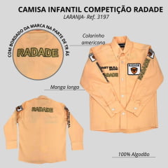 Camisa Infantil De Competição Radade Fast Bull Brands Laranja Ref:3197