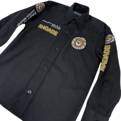 Camisa Infantil Radade Bordada Fast Bull Brands Preto Ref:3197