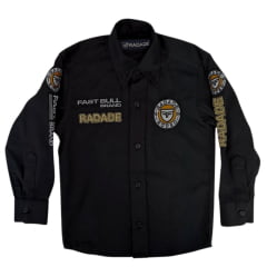Camisa Infantil Radade Bordada Fast Bull Brands Preto Ref:3197