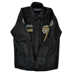 Camisa Infantil Radade Bordada Fast Bull Brands Preto Ref:3197