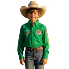 Camisa Infantil Radade Fast Bull Brands Verde Ref:3197 Camisa Infantil Radade Fast Bull Brands Verde Ref:3197