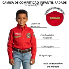 Camisa Infantil Bordada Radade Fast Bull Brands Vermelho Ref:3197