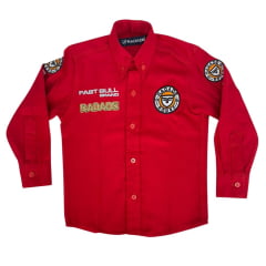Camisa Infantil Bordada Radade Fast Bull Brands Vermelho Ref:3197