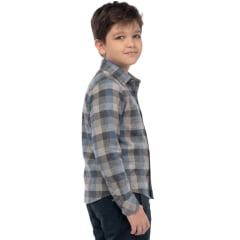 Camisa Infantil Juvenil MX72 Country Manga Longa Xadrez Azul - Ref:26053