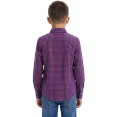 Camisa Infantil Juvenil MX72 Country Manga Longa Xadrez Mini Marinho/Branco - Ref:26054