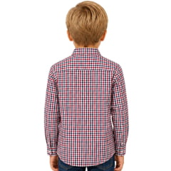 Camisa Infantil Juvenil MX72 Country Manga Longa Xadrez Vermelho/Marinho E Branco - Ref:26054