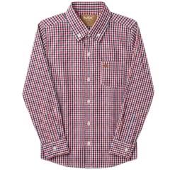 Camisa Infantil Juvenil MX72 Country Manga Longa Xadrez Vermelho/Marinho E Branco - Ref:26054
