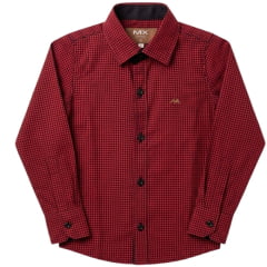 Camisa Infantil Juvenil MX72 Manga Longa Xadrez Mini Vermelho/Preto - Ref:24110