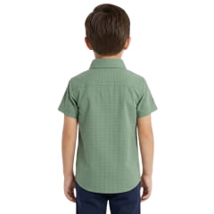 Camisa Infantil Laço Forte Manga Curta Xadrez Pequeno Verde Logo Verde Musgo Ref:1710