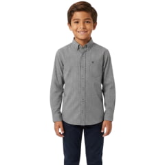 Camisa Infantil Laço Forte Manga Longa Xadrez Preto E Branco Logo Preto Ref:1711 Camisa Infantil Laço Forte Manga Longa Xadrez Preto E Branco Logo Preto Ref:1711