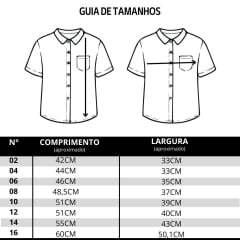 Camisa Infantil Laço Forte Xadrez Azul Escuro Manga Curta Com Logo Laranja Neon Ref:1710