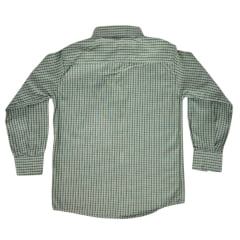 Camisa Infantil Laço Forte Xadrez Verde Claro Manga Longa Com Logo Verde Neon Ref:1711