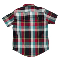 Camisa Infantil Minuty Unix Manga Curta Xadrez Vermelho/Verde E Preto Ref:2507