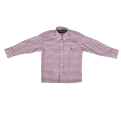 Camisa Infantil Radade Xadrez Rosa Com Logo Pink