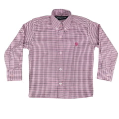 Camisa Infantil Radade Xadrez Rosa Com Logo Pink