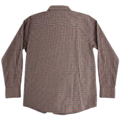 Camisa Infantil Texas Farm Manga Longa Xadrez Vermelho Marrom Logo Marrom Ref:CALMINI006/CALTEEN006